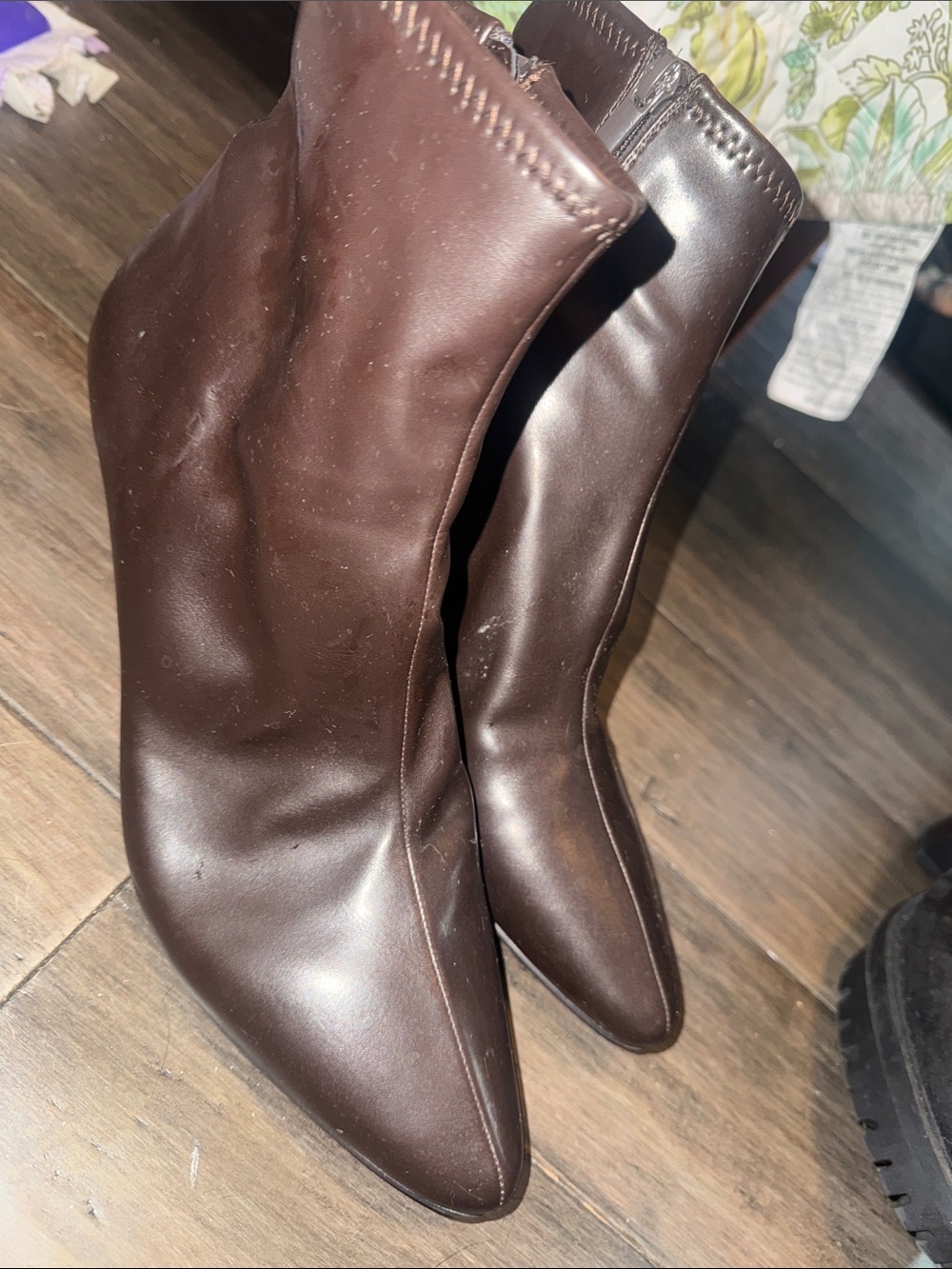 Women’s Brown Pointed Toe Mid-Calf Boots